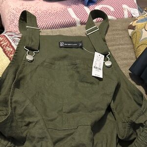 New York & Company Olive Green Women Jeans Overalls